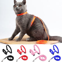Load image into Gallery viewer, Pet Cat Harness & Leash Adjustable Cat Harness Breakaway Nylon Strap Collar with Leash Leads for Kitten Puppy Small Dogs Walking