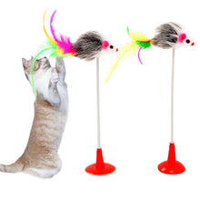 Load image into Gallery viewer, 1Pc Cat Interactive Toy Stick Feather Wand With Small Bell Mouse Cage Toys Plastic Artificial Colorful Cat Teaser Toy Supplies
