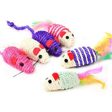 Load image into Gallery viewer, 1Pc Cat Interactive Toy Stick Feather Wand With Small Bell Mouse Cage Toys Plastic Artificial Colorful Cat Teaser Toy Supplies
