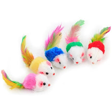 Load image into Gallery viewer, 1Pc Cat Interactive Toy Stick Feather Wand With Small Bell Mouse Cage Toys Plastic Artificial Colorful Cat Teaser Toy Supplies
