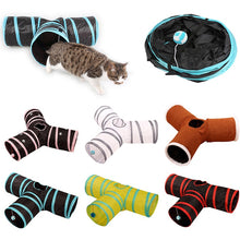 Load image into Gallery viewer, 2/3/4/5 Holes Pet Cat Tunnel Toys Foldable Pet Cat Training Toy Interactive Tube Fun Toy For Cat Rabbit Animal Play Tunnel Tube
